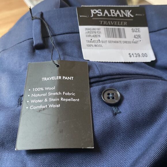 Joseph A Banks Wool Traveler Pants Sz 42 R NWT - Picture 5 of 5